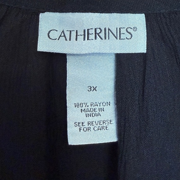 Catherine’s Cold Shoulder Rayon V-Neck 3/4 Sleeve Embroidered Top. 3X #1459 - Picture 4 of 4